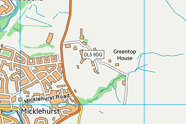 OL5 9DQ map - OS VectorMap District (Ordnance Survey) OL5 9DQ map - OS VectorMap District (Ordnance Survey)