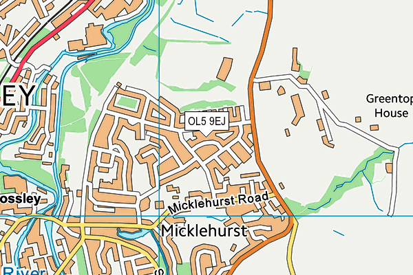 OL5 9EJ map - OS VectorMap District (Ordnance Survey) OL5 9EJ map - OS VectorMap District (Ordnance Survey)