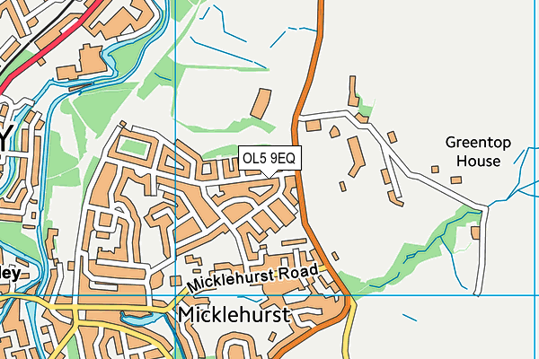 OL5 9EQ map - OS VectorMap District (Ordnance Survey) OL5 9EQ map - OS VectorMap District (Ordnance Survey)