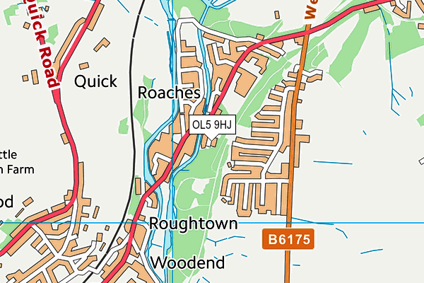 OL5 9HJ map - OS VectorMap District (Ordnance Survey) OL5 9HJ map - OS VectorMap District (Ordnance Survey)