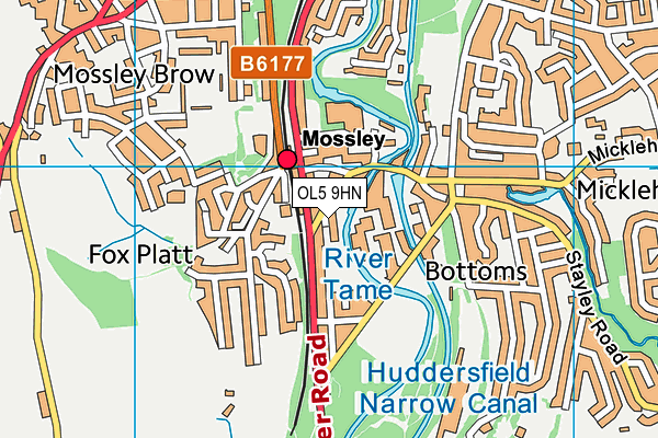 OL5 9HN map - OS VectorMap District (Ordnance Survey) OL5 9HN map - OS VectorMap District (Ordnance Survey)