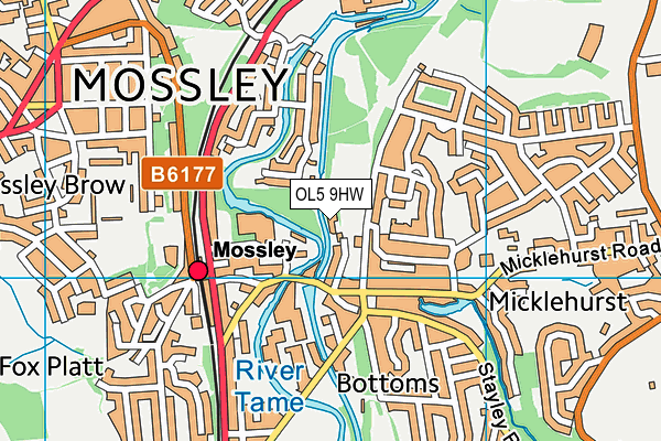 OL5 9HW map - OS VectorMap District (Ordnance Survey) OL5 9HW map - OS VectorMap District (Ordnance Survey)
