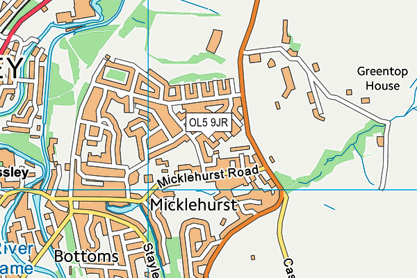 OL5 9JR map - OS VectorMap District (Ordnance Survey) OL5 9JR map - OS VectorMap District (Ordnance Survey)