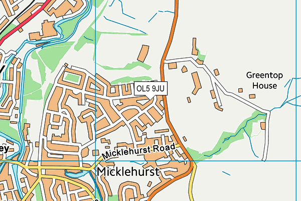 OL5 9JU map - OS VectorMap District (Ordnance Survey) OL5 9JU map - OS VectorMap District (Ordnance Survey)