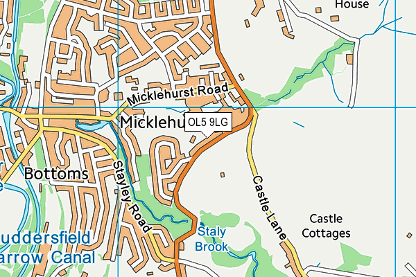 OL5 9LG map - OS VectorMap District (Ordnance Survey) OL5 9LG map - OS VectorMap District (Ordnance Survey)