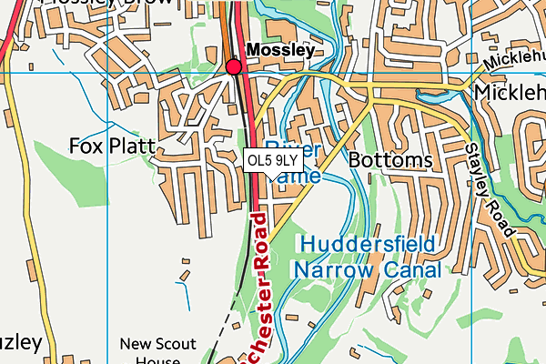 OL5 9LY map - OS VectorMap District (Ordnance Survey) OL5 9LY map - OS VectorMap District (Ordnance Survey)