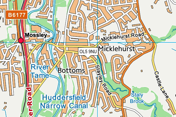 OL5 9NU map - OS VectorMap District (Ordnance Survey) OL5 9NU map - OS VectorMap District (Ordnance Survey)