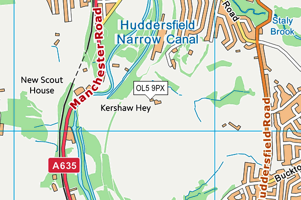 OL5 9PX map - OS VectorMap District (Ordnance Survey) OL5 9PX map - OS VectorMap District (Ordnance Survey)