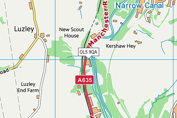 OL5 9QA map - OS VectorMap District (Ordnance Survey) OL5 9QA map - OS VectorMap District (Ordnance Survey)