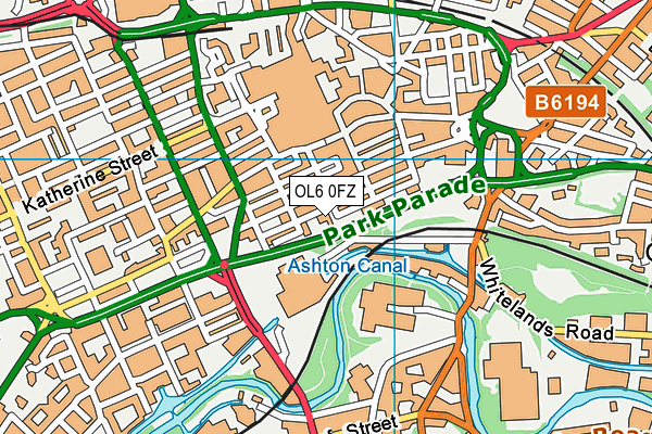 OL6 0FZ map - OS VectorMap District (Ordnance Survey) OL6 0FZ map - OS VectorMap District (Ordnance Survey)