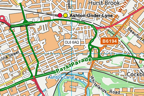 OL6 6AQ map - OS VectorMap District (Ordnance Survey) OL6 6AQ map - OS VectorMap District (Ordnance Survey)