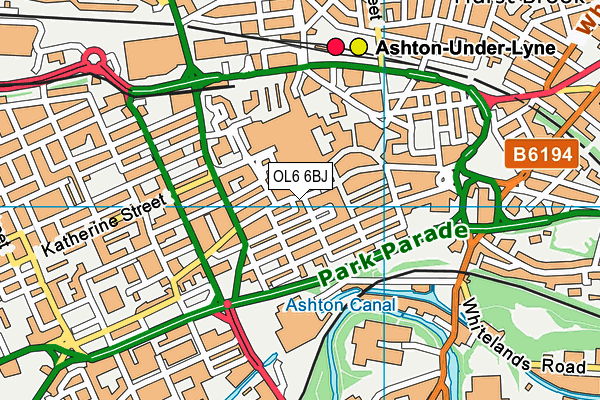OL6 6BJ map - OS VectorMap District (Ordnance Survey) OL6 6BJ map - OS VectorMap District (Ordnance Survey)