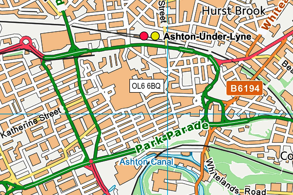 OL6 6BQ map - OS VectorMap District (Ordnance Survey) OL6 6BQ map - OS VectorMap District (Ordnance Survey)