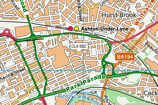 OL6 6BZ map - OS VectorMap District (Ordnance Survey) OL6 6BZ map - OS VectorMap District (Ordnance Survey)