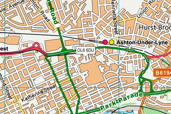 OL6 6DU map - OS VectorMap District (Ordnance Survey) OL6 6DU map - OS VectorMap District (Ordnance Survey)
