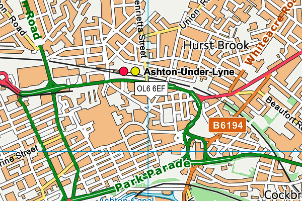 OL6 6EF map - OS VectorMap District (Ordnance Survey) OL6 6EF map - OS VectorMap District (Ordnance Survey)