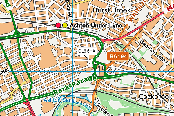 OL6 6HA map - OS VectorMap District (Ordnance Survey) OL6 6HA map - OS VectorMap District (Ordnance Survey)