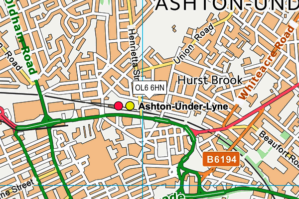 OL6 6HN map - OS VectorMap District (Ordnance Survey) OL6 6HN map - OS VectorMap District (Ordnance Survey)