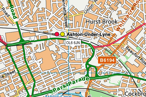 OL6 6JN map - OS VectorMap District (Ordnance Survey) OL6 6JN map - OS VectorMap District (Ordnance Survey)