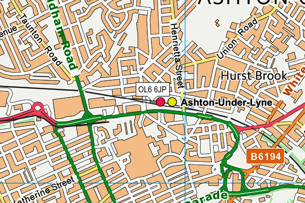 OL6 6JP map - OS VectorMap District (Ordnance Survey) OL6 6JP map - OS VectorMap District (Ordnance Survey)