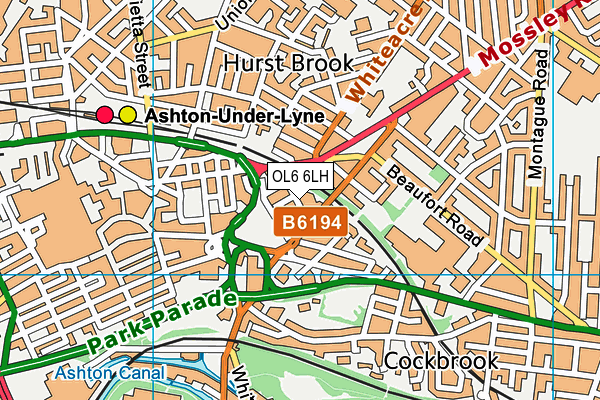 OL6 6LH map - OS VectorMap District (Ordnance Survey) OL6 6LH map - OS VectorMap District (Ordnance Survey)