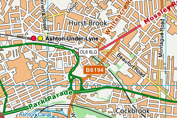 OL6 6LQ map - OS VectorMap District (Ordnance Survey) OL6 6LQ map - OS VectorMap District (Ordnance Survey)