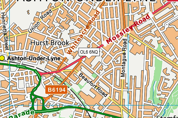 OL6 6NQ map - OS VectorMap District (Ordnance Survey) OL6 6NQ map - OS VectorMap District (Ordnance Survey)
