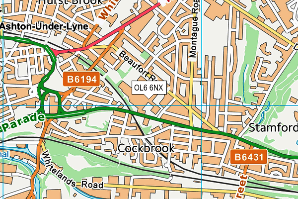 OL6 6NX map - OS VectorMap District (Ordnance Survey) OL6 6NX map - OS VectorMap District (Ordnance Survey)