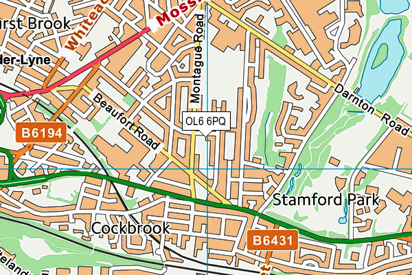 OL6 6PQ map - OS VectorMap District (Ordnance Survey) OL6 6PQ map - OS VectorMap District (Ordnance Survey)