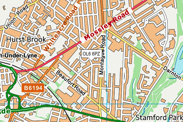 OL6 6PZ map - OS VectorMap District (Ordnance Survey) OL6 6PZ map - OS VectorMap District (Ordnance Survey)