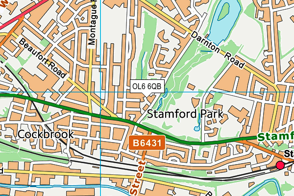 OL6 6QB map - OS VectorMap District (Ordnance Survey) OL6 6QB map - OS VectorMap District (Ordnance Survey)