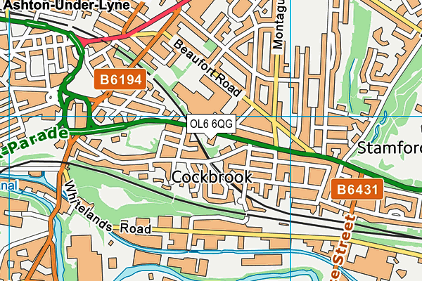 OL6 6QG map - OS VectorMap District (Ordnance Survey) OL6 6QG map - OS VectorMap District (Ordnance Survey)