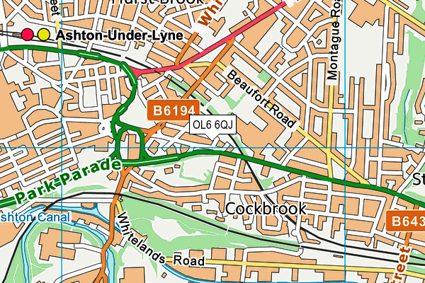 OL6 6QJ map - OS VectorMap District (Ordnance Survey) OL6 6QJ map - OS VectorMap District (Ordnance Survey)