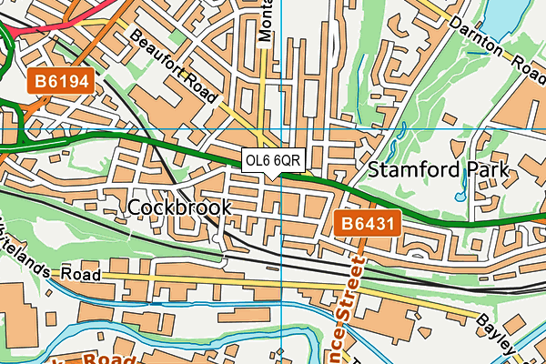OL6 6QR map - OS VectorMap District (Ordnance Survey) OL6 6QR map - OS VectorMap District (Ordnance Survey)