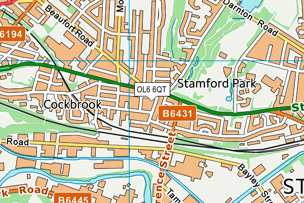 OL6 6QT map - OS VectorMap District (Ordnance Survey) OL6 6QT map - OS VectorMap District (Ordnance Survey)