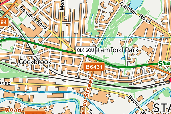 OL6 6QU map - OS VectorMap District (Ordnance Survey) OL6 6QU map - OS VectorMap District (Ordnance Survey)