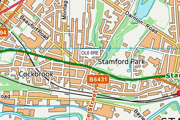 OL6 6RE map - OS VectorMap District (Ordnance Survey) OL6 6RE map - OS VectorMap District (Ordnance Survey)