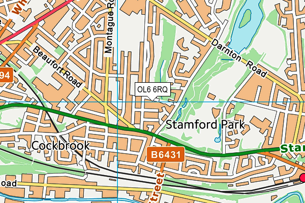 OL6 6RQ map - OS VectorMap District (Ordnance Survey) OL6 6RQ map - OS VectorMap District (Ordnance Survey)