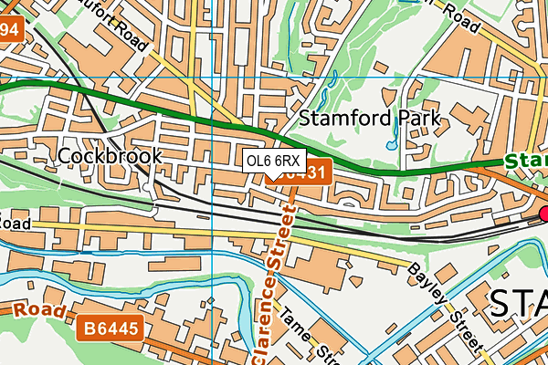 OL6 6RX map - OS VectorMap District (Ordnance Survey) OL6 6RX map - OS VectorMap District (Ordnance Survey)