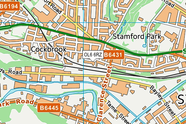 OL6 6RZ map - OS VectorMap District (Ordnance Survey) OL6 6RZ map - OS VectorMap District (Ordnance Survey)
