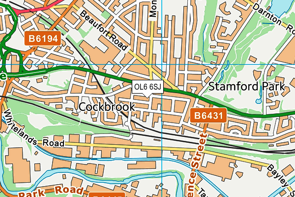 OL6 6SJ map - OS VectorMap District (Ordnance Survey) OL6 6SJ map - OS VectorMap District (Ordnance Survey)
