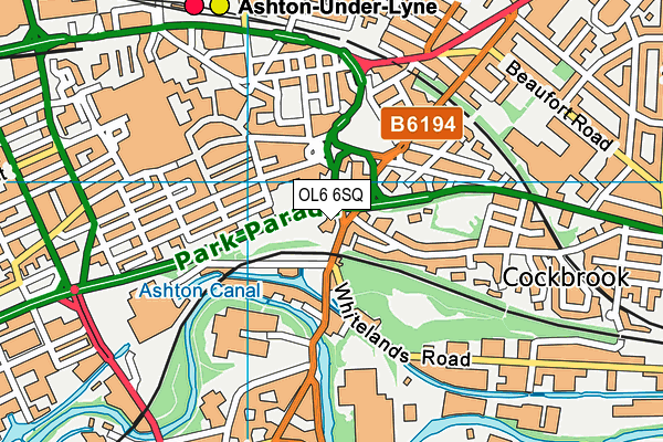 OL6 6SQ map - OS VectorMap District (Ordnance Survey) OL6 6SQ map - OS VectorMap District (Ordnance Survey)