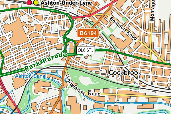 OL6 6TJ map - OS VectorMap District (Ordnance Survey) OL6 6TJ map - OS VectorMap District (Ordnance Survey)