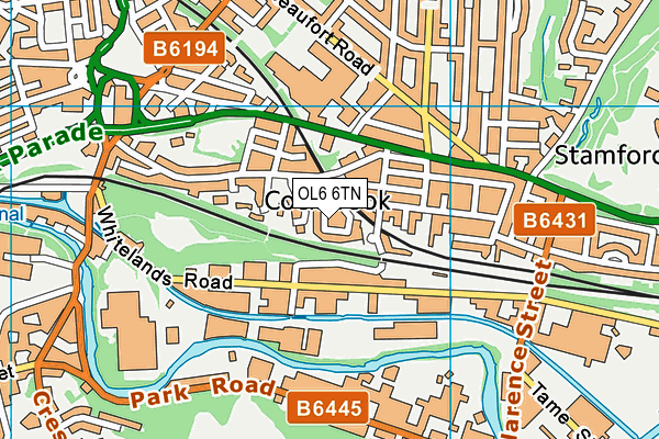 OL6 6TN map - OS VectorMap District (Ordnance Survey) OL6 6TN map - OS VectorMap District (Ordnance Survey)