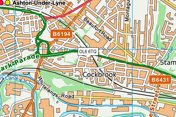 OL6 6TQ map - OS VectorMap District (Ordnance Survey) OL6 6TQ map - OS VectorMap District (Ordnance Survey)