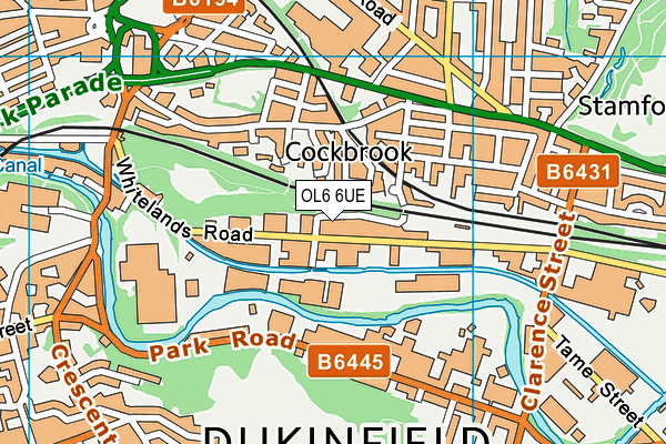 OL6 6UE map - OS VectorMap District (Ordnance Survey) OL6 6UE map - OS VectorMap District (Ordnance Survey)