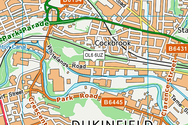 OL6 6UZ map - OS VectorMap District (Ordnance Survey) OL6 6UZ map - OS VectorMap District (Ordnance Survey)