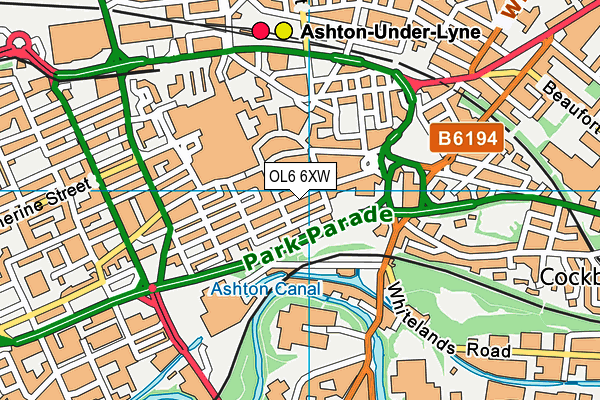 OL6 6XW map - OS VectorMap District (Ordnance Survey) OL6 6XW map - OS VectorMap District (Ordnance Survey)