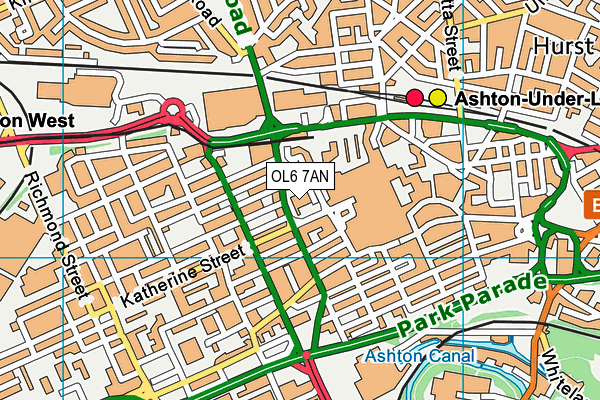 OL6 7AN map - OS VectorMap District (Ordnance Survey) OL6 7AN map - OS VectorMap District (Ordnance Survey)