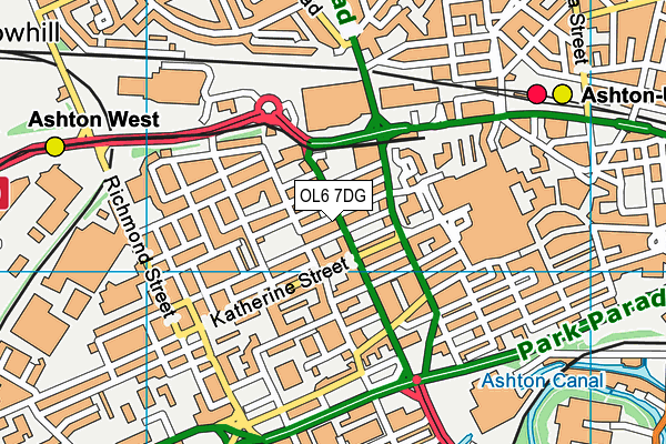 OL6 7DG map - OS VectorMap District (Ordnance Survey) OL6 7DG map - OS VectorMap District (Ordnance Survey)